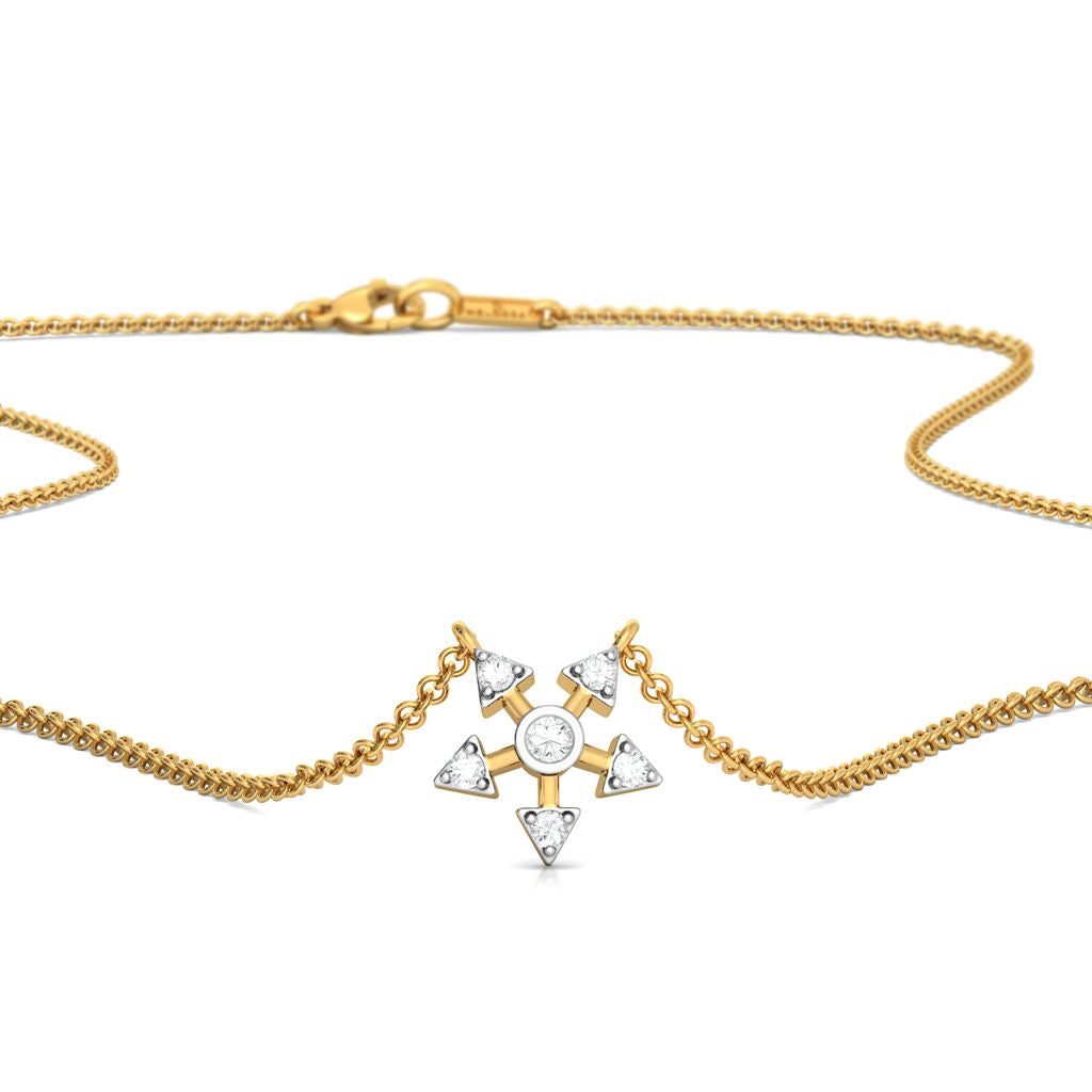 Paddle Wheel Cradle Diamond Necklaces