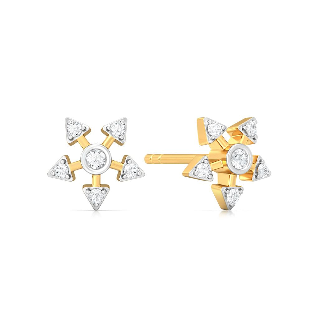 Paddle Wheel Cradle Diamond Earrings