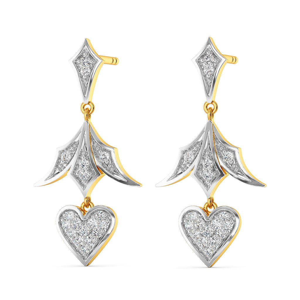 Heart Décor Diamond Earrings
