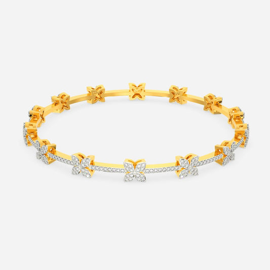 Floral Fusion Diamond Bangles