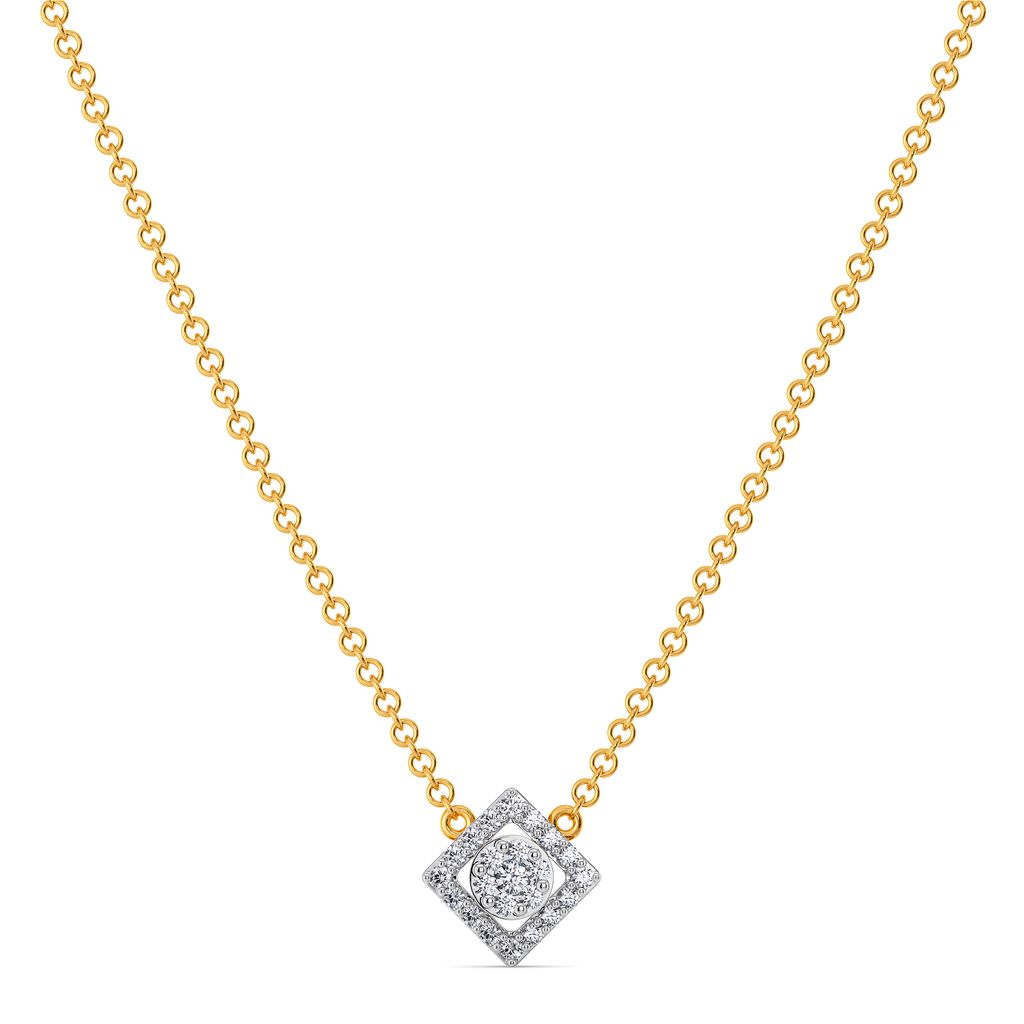 Suave E Square Diamond Necklaces