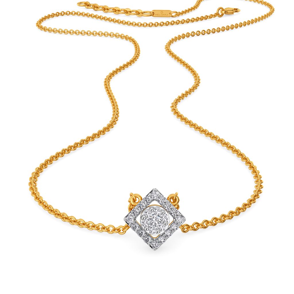 Suave E Square Diamond Necklaces