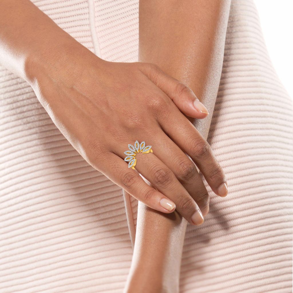 Half Abloom Diamond Rings