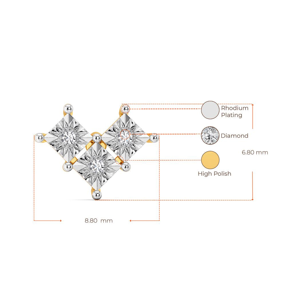 Rhomb N Razzle Diamond Earrings