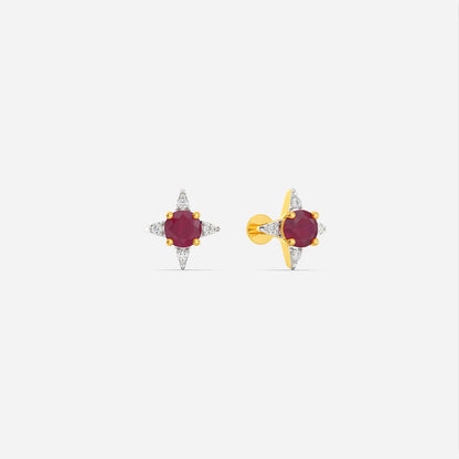 Rise on Ruby Diamond Earrings