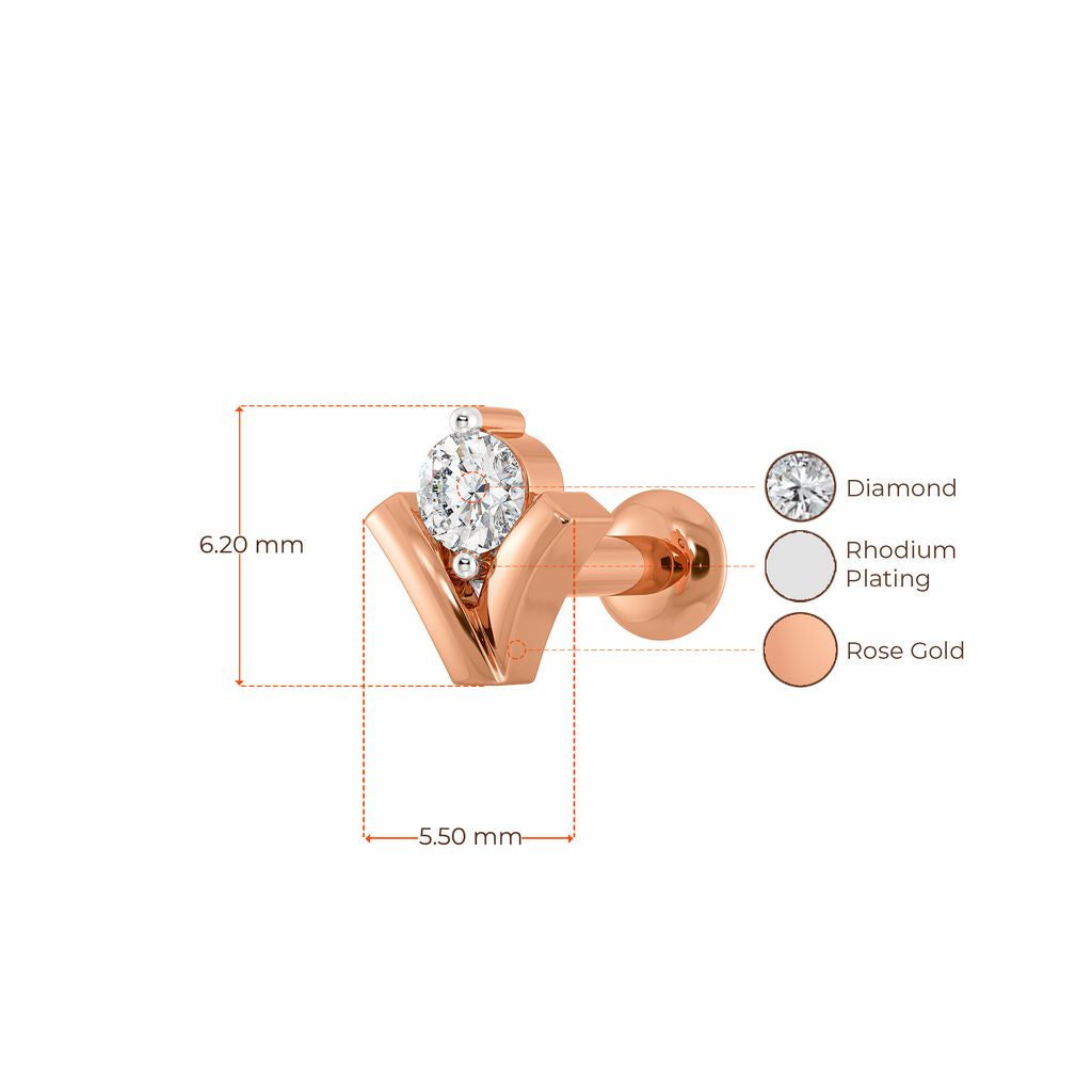 V for Vacay Diamond Nose Pins
