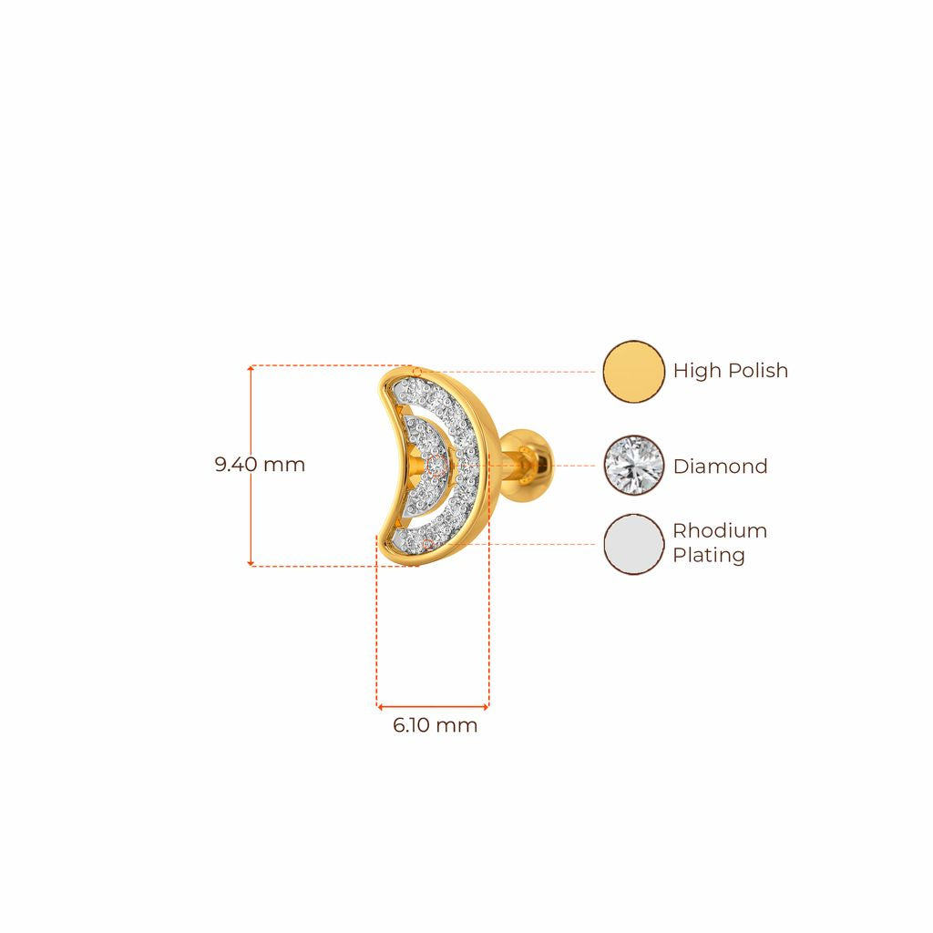 Moon Swoon Diamond Nose Pins