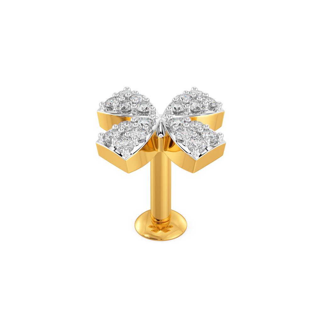 Bow So Floral Diamond Nose Pins