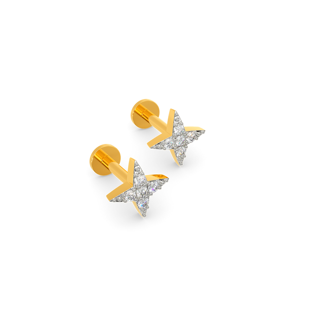 Shiny Star Diamond Earrings
