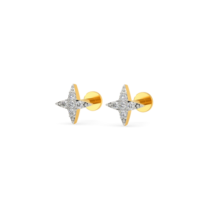 Shiny Star Diamond Earrings