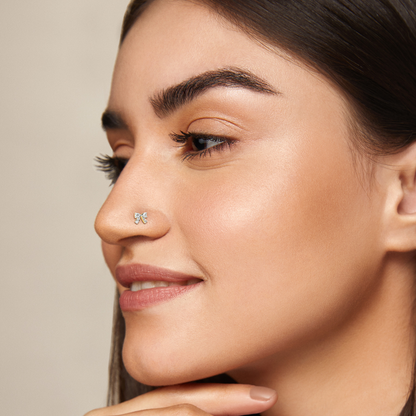 Bow Love Diamond Nose Pins