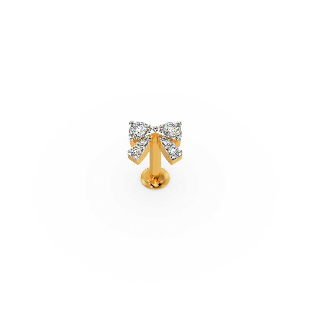 Bow Love Diamond Nose Pins
