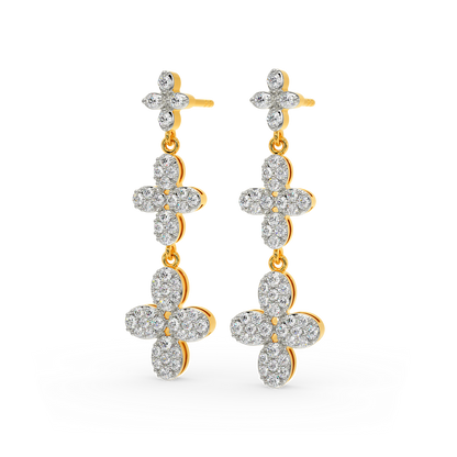 Flora Drop Diamond Earrings