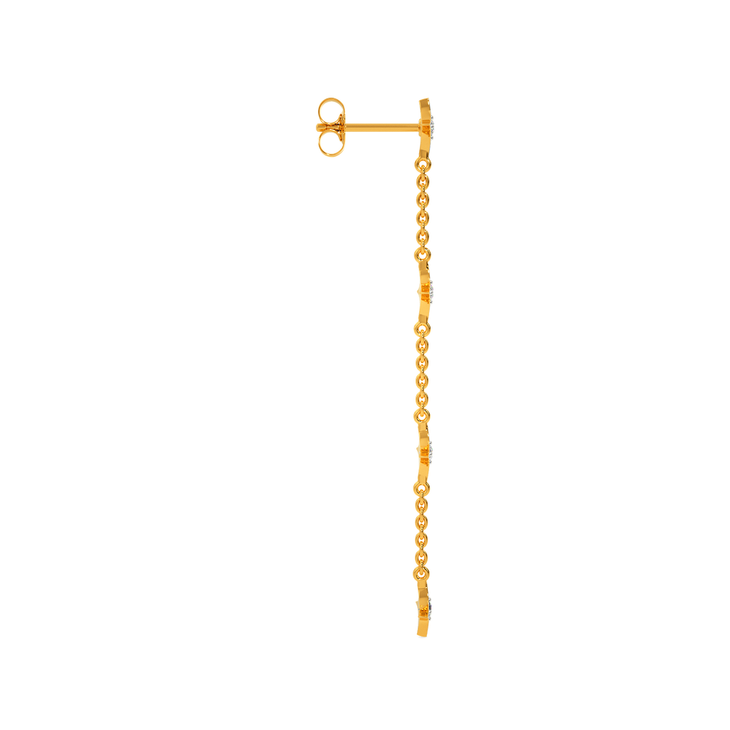 Drop Down Four Diamond Earrings