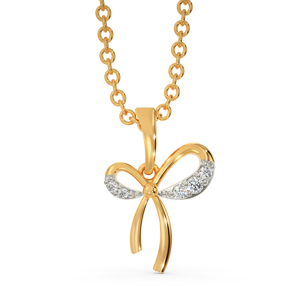 Ribboned Diamond Pendants