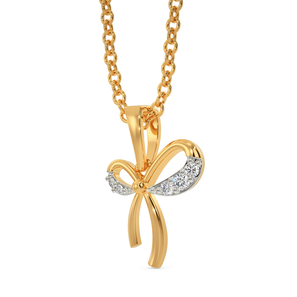 Ribboned Diamond Pendants