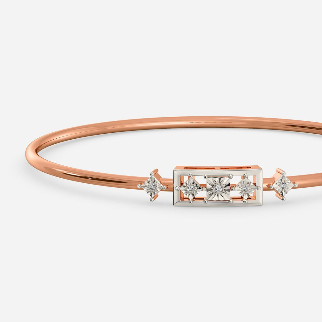 Wave Sparkle Diamond Bangles