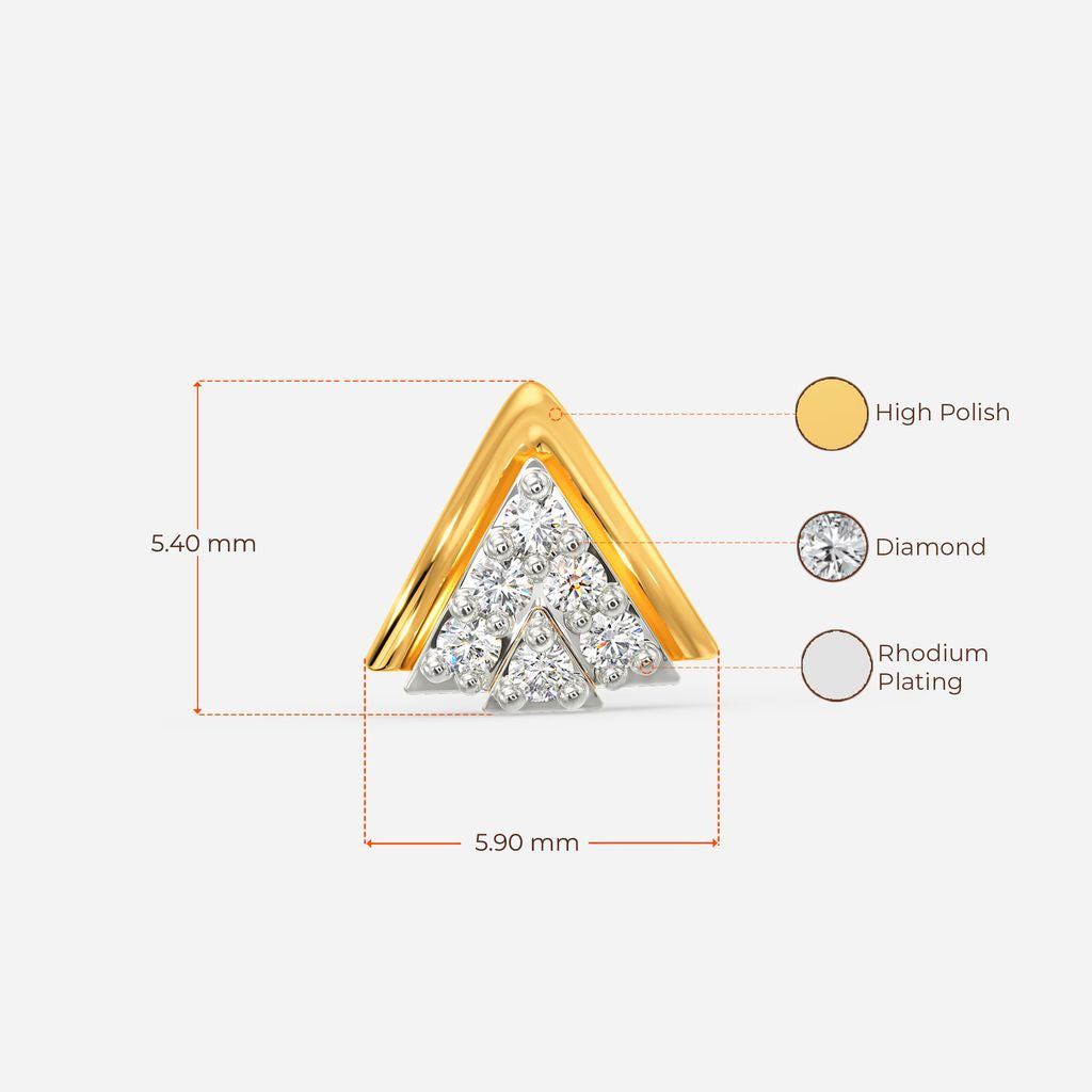Tri Moments Diamond Nose Pins