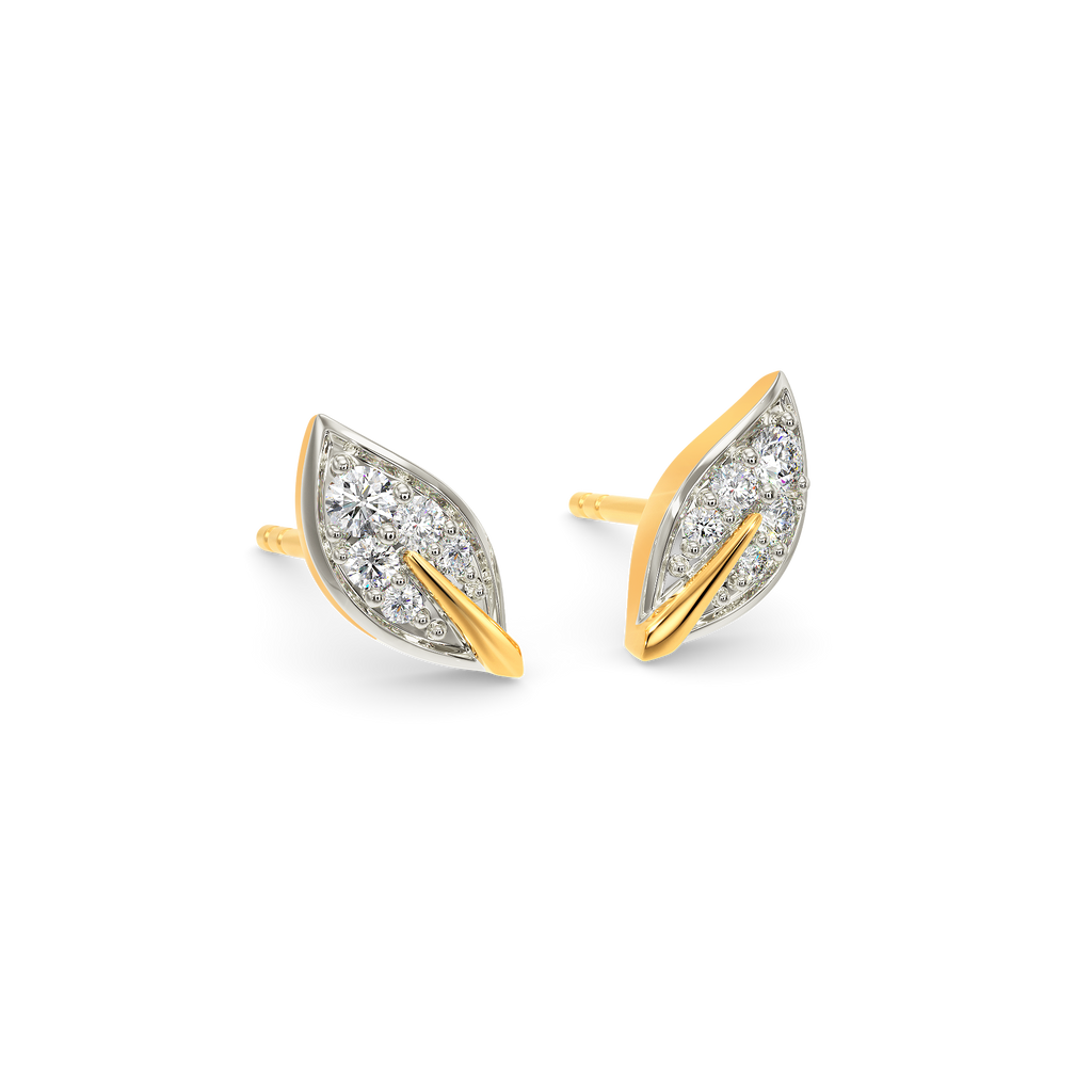Leaf Crusted Diamond Earrings
