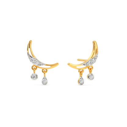 Moon Drop Diamond Earrings