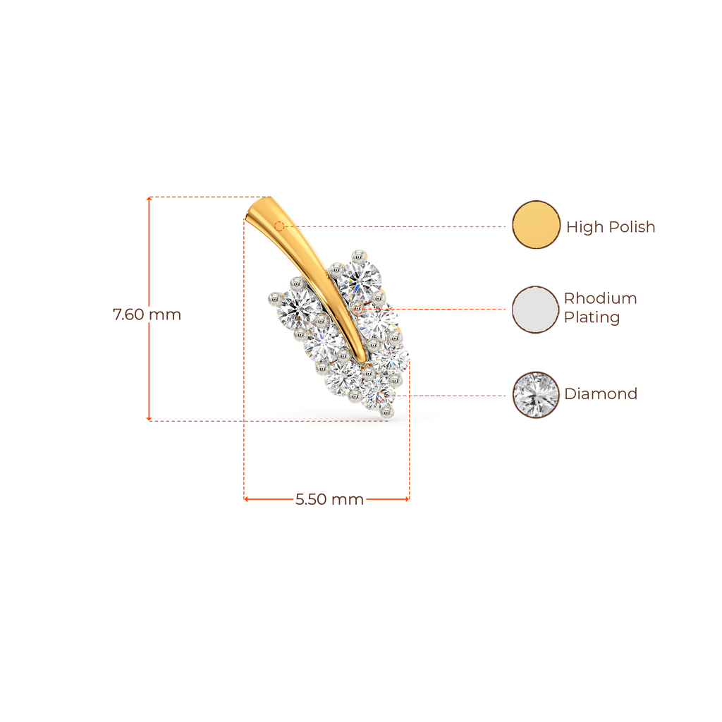 Leaf Top Diamond Earrings