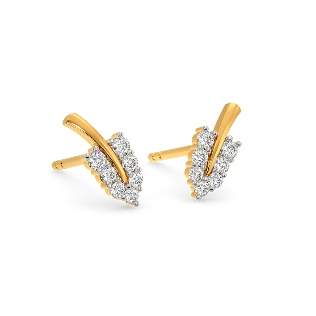 Leaf Top Diamond Earrings