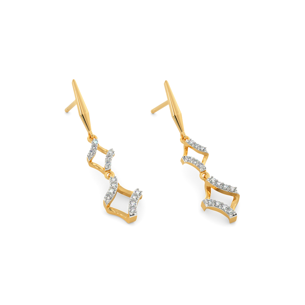 Twindle Curve Diamond Earrings