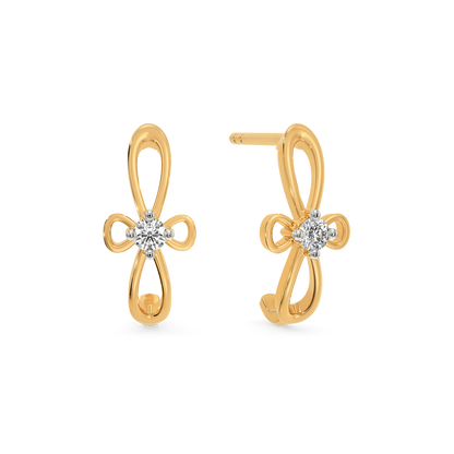 Swirl Bowed Diamond Earrings