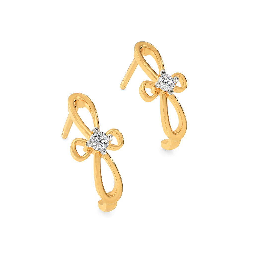 Swirl Bowed Diamond Earrings