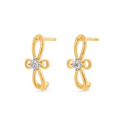 Swirl Bowed Diamond Earrings