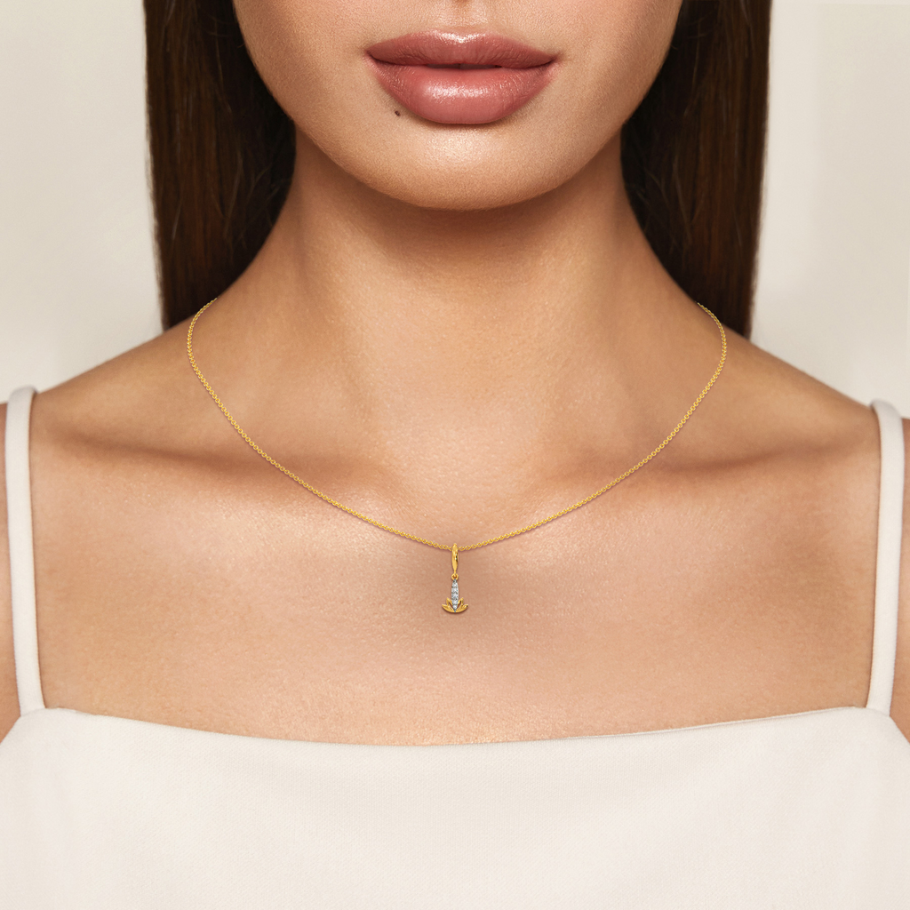 Lotus Elegance  Diamond Pendants