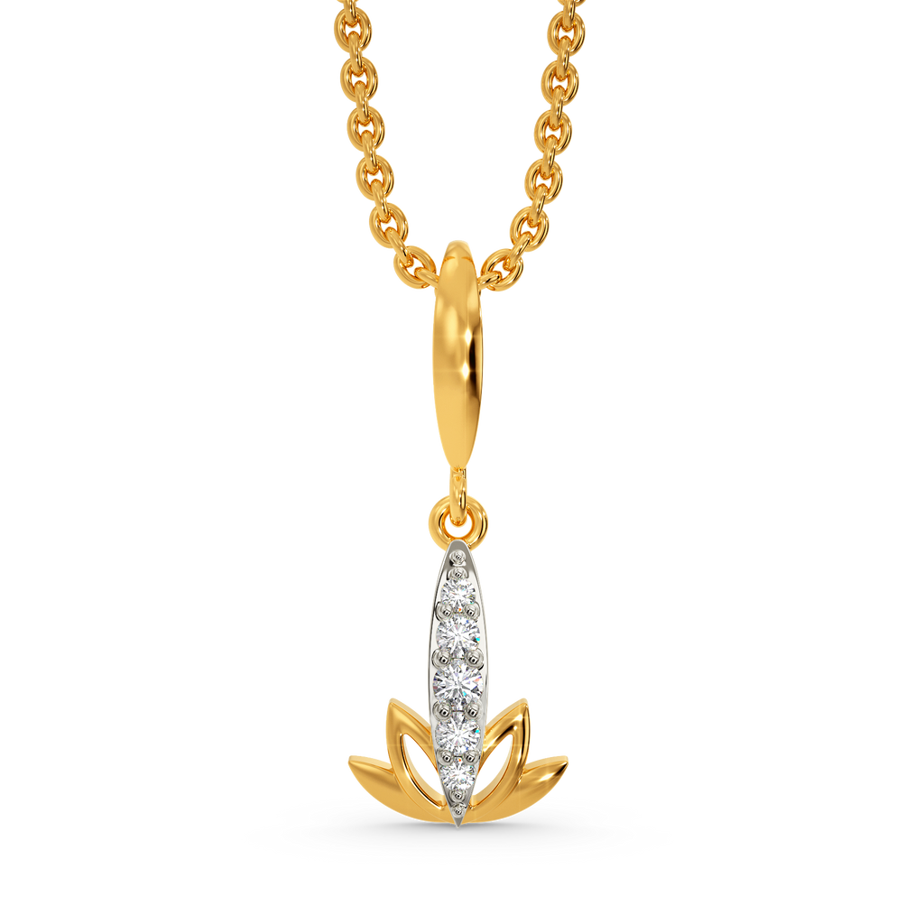 Lotus Elegance  Diamond Pendants