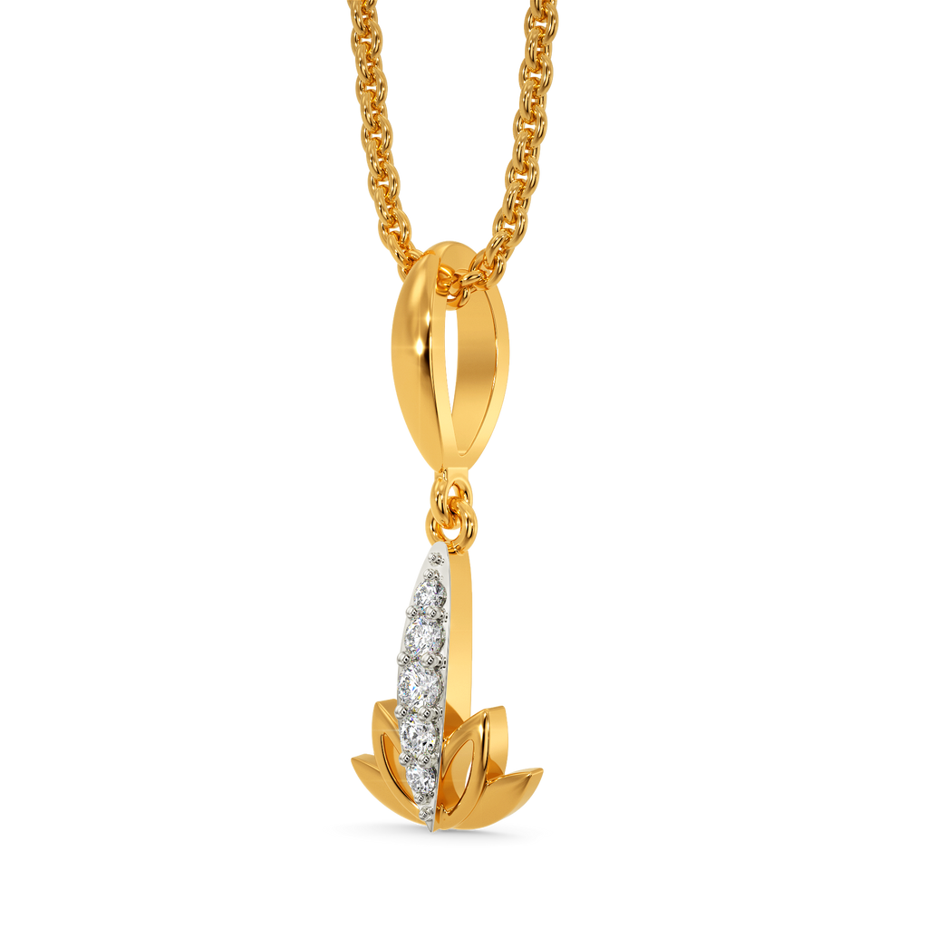 Lotus Elegance  Diamond Pendants