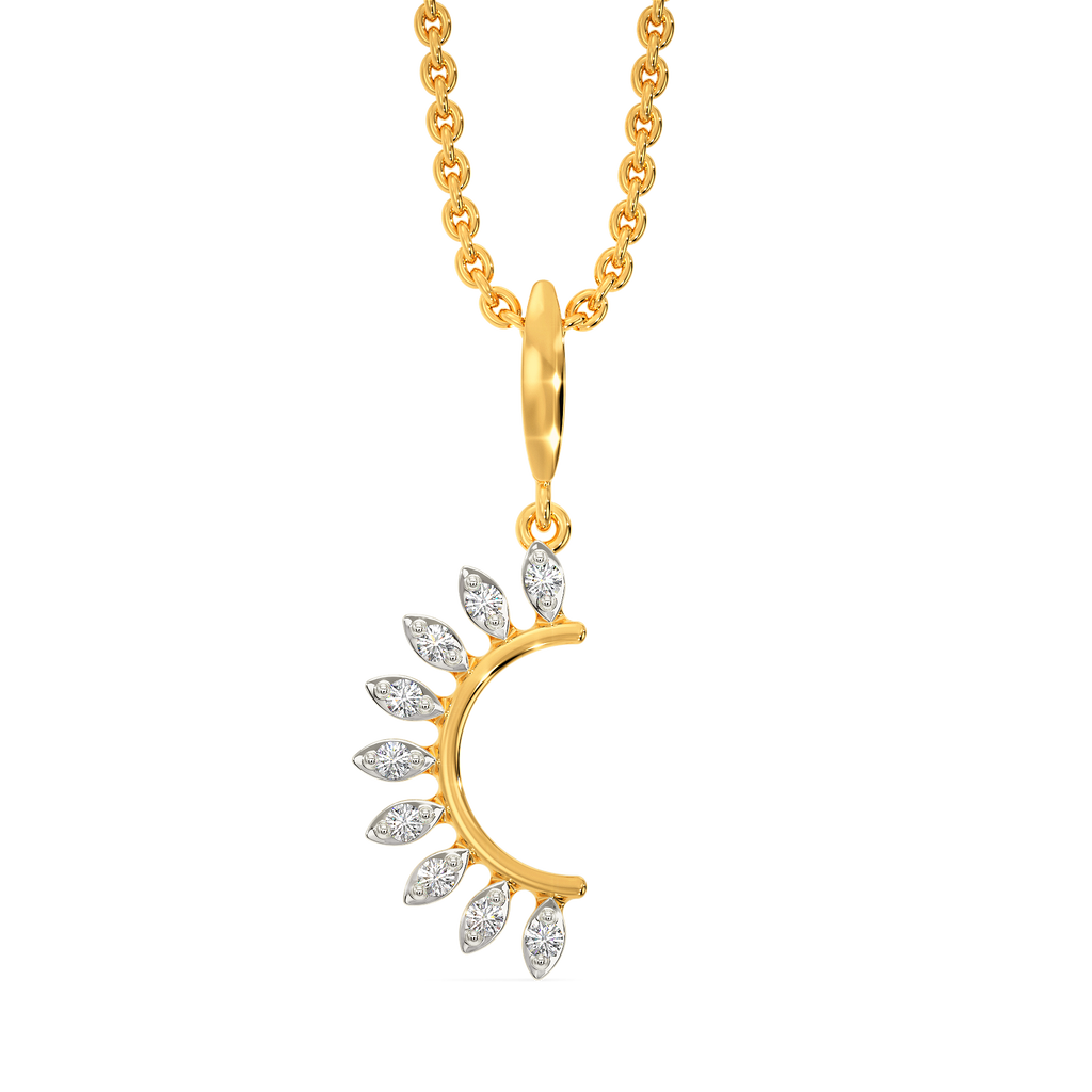 Leaf Unravelled Diamond Pendants