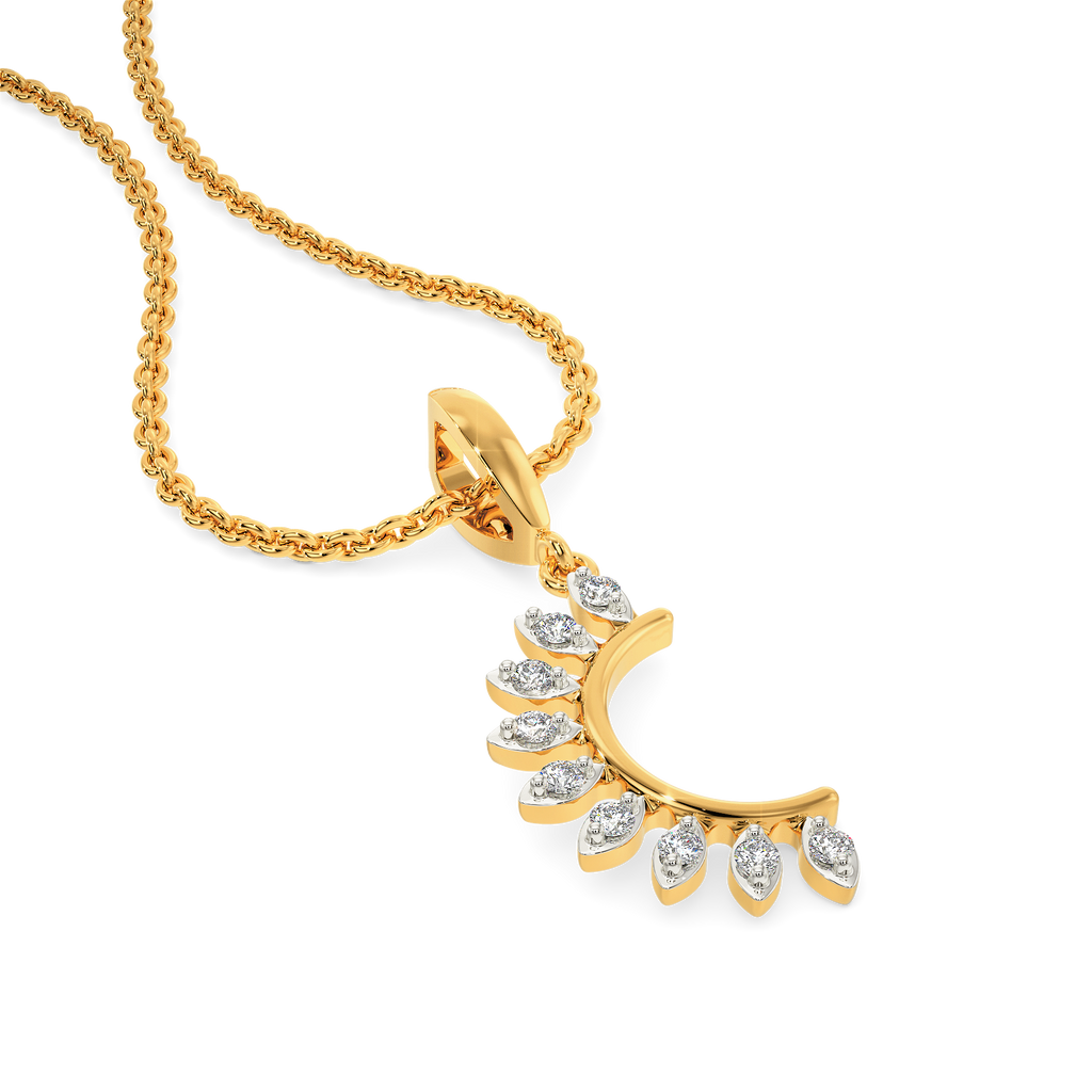 Leaf Unravelled Diamond Pendants