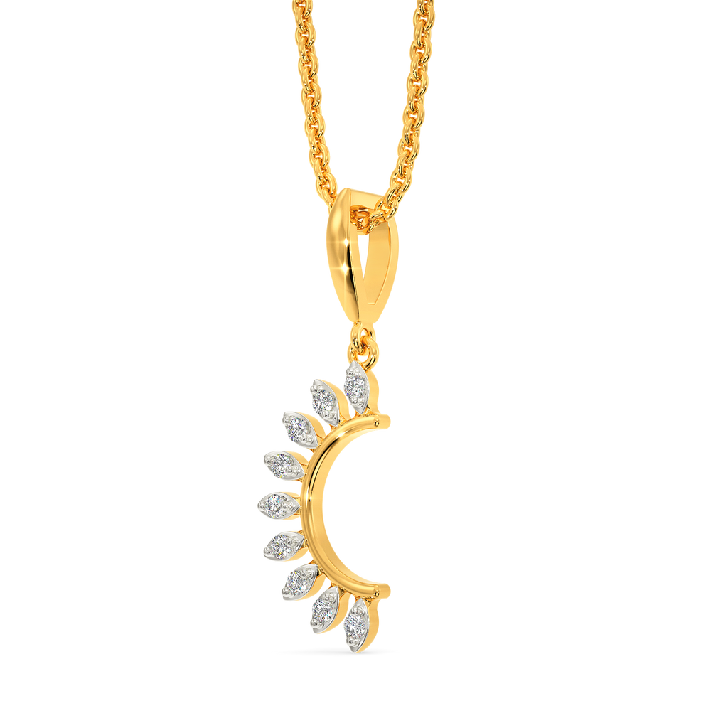 Leaf Unravelled Diamond Pendants