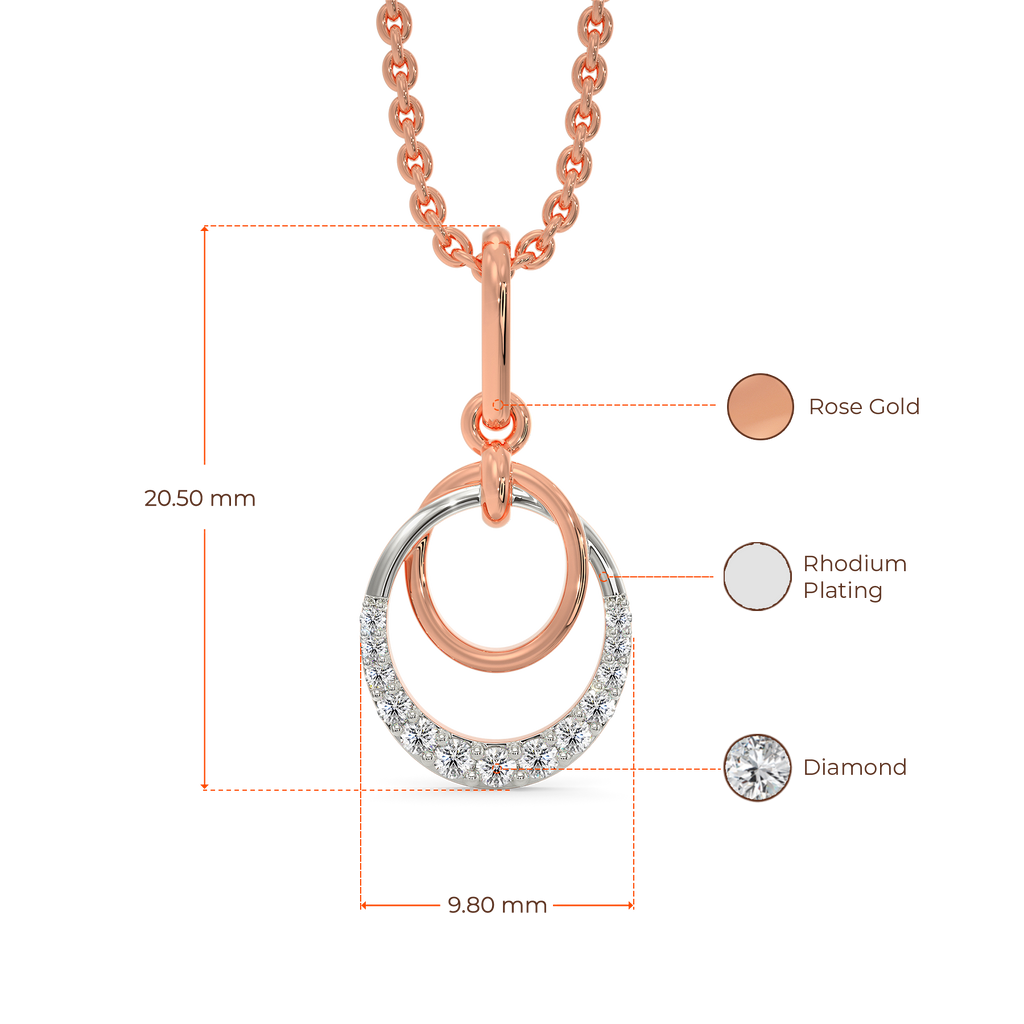Rose Sparkled Diamond Pendants