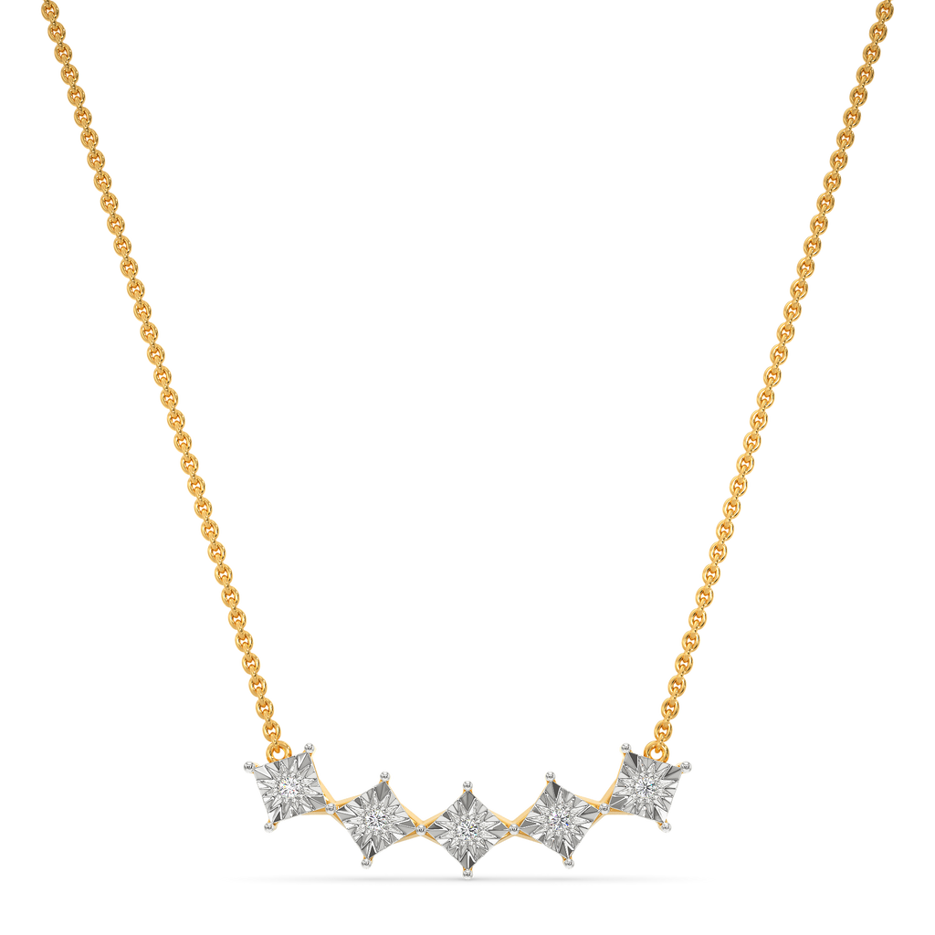 Penta Squared Diamond Necklaces