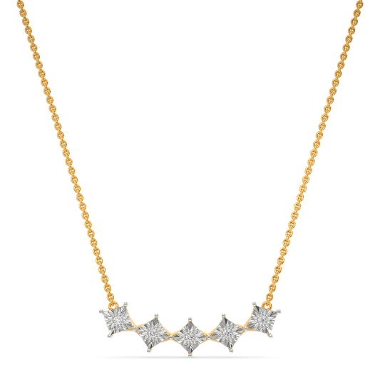 Penta Squared Diamond Necklaces