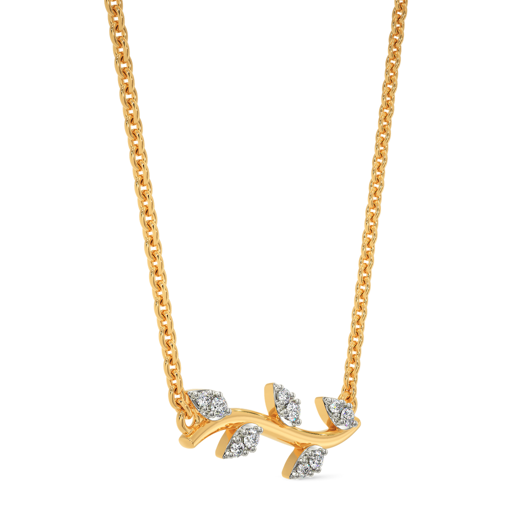 Branch Curved Diamond Necklaces