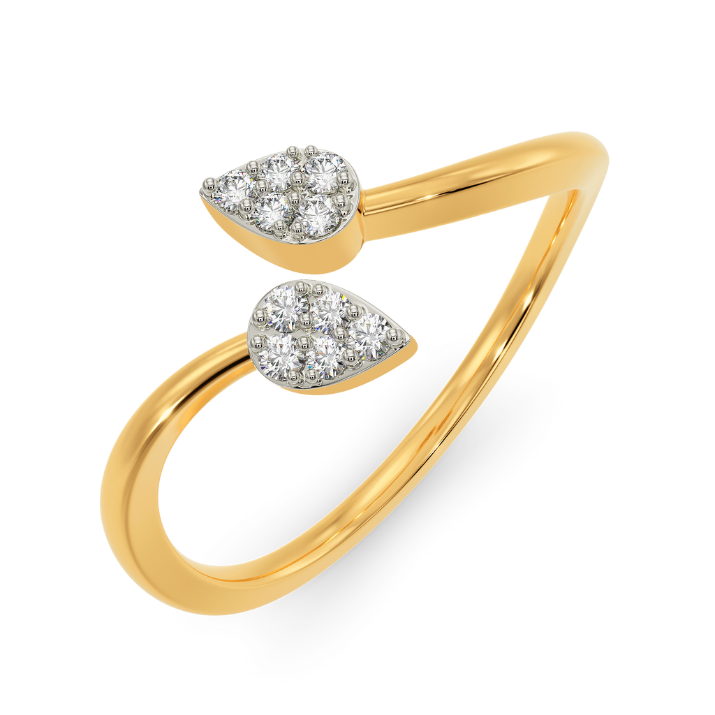 Lefty Leafty Diamond Rings