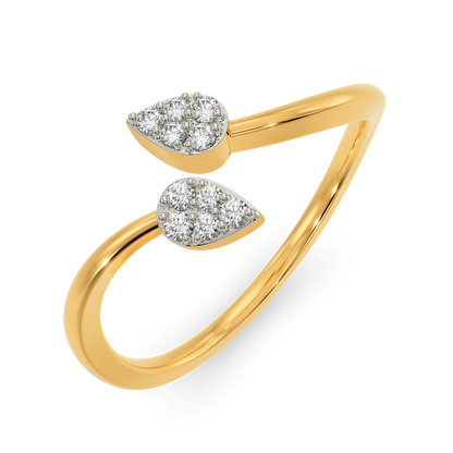 Lefty Leafty Diamond Rings