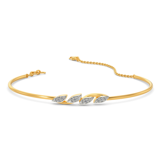 Pave The Leaf Diamond Bangles