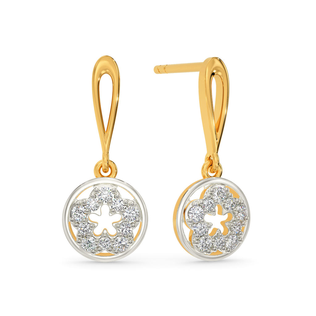 Blurred Bud Diamond Earrings
