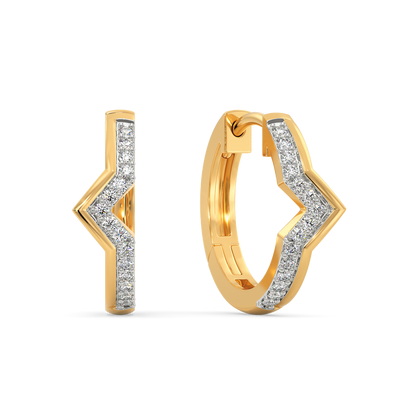 Inverted Note Diamond Earrings