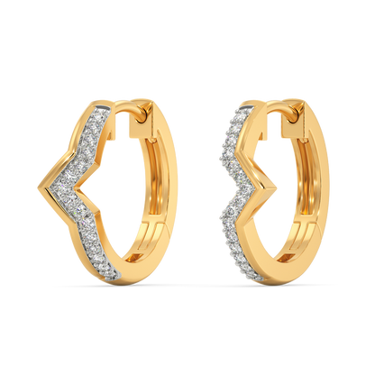 Inverted Note Diamond Earrings