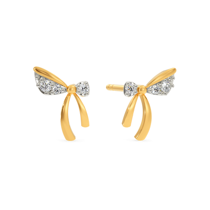Bow Charm Diamond Earrings