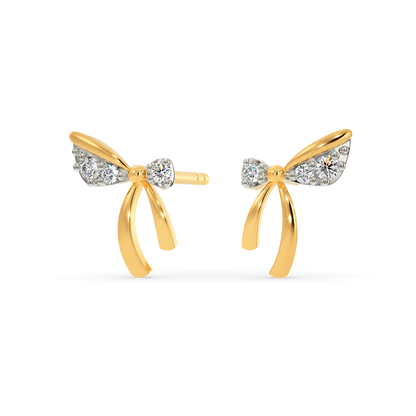 Bow Charm Diamond Earrings