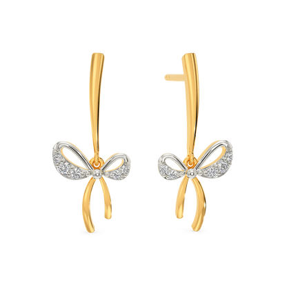 Just Ribbon It Diamond Earrings
