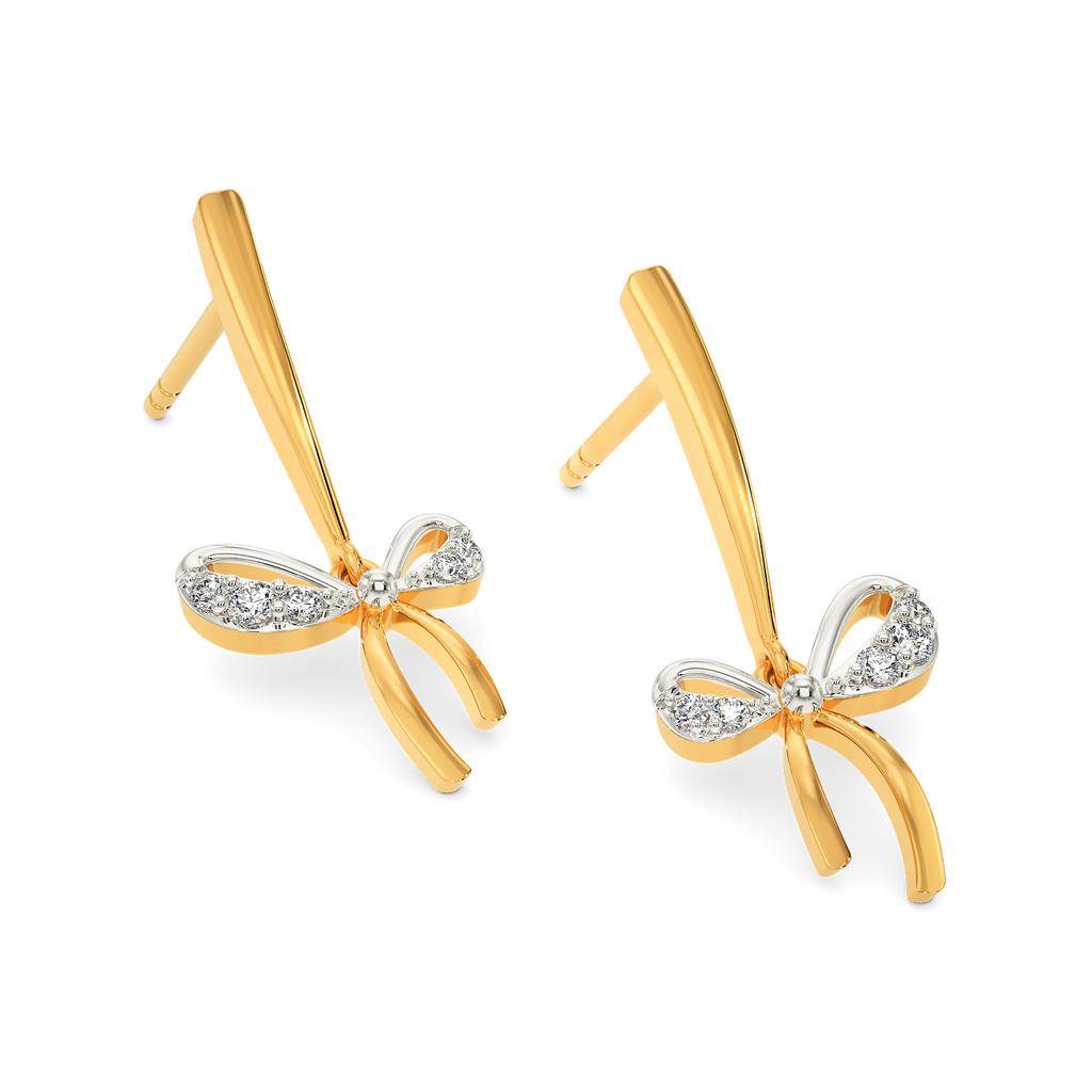 Just Ribbon It Diamond Earrings